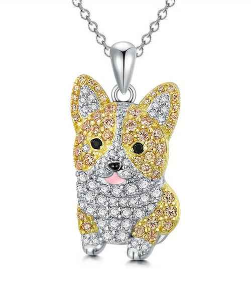 PET LOVERS THEME DOG NECKLACE - CORGI