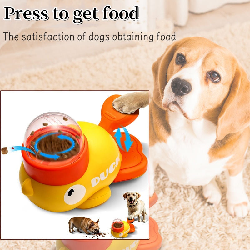 Cartoon Duck Design Anti-slip Interactive Dog Puzzle Feeder Pet Food Treat Dispenser Toys For Dog Training