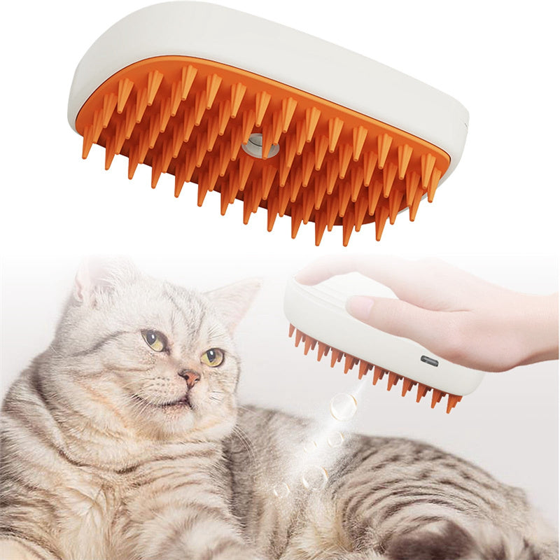USB Rechargeable Pet Steam Brush, Spray/Steam  Massage Comb and Pet Grooming Tools