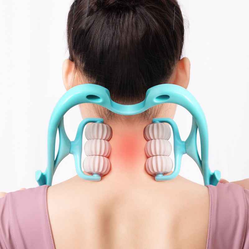 6-Wheel Neck & Shoulder Massager - Deep Tissue Muscle Relief Tool