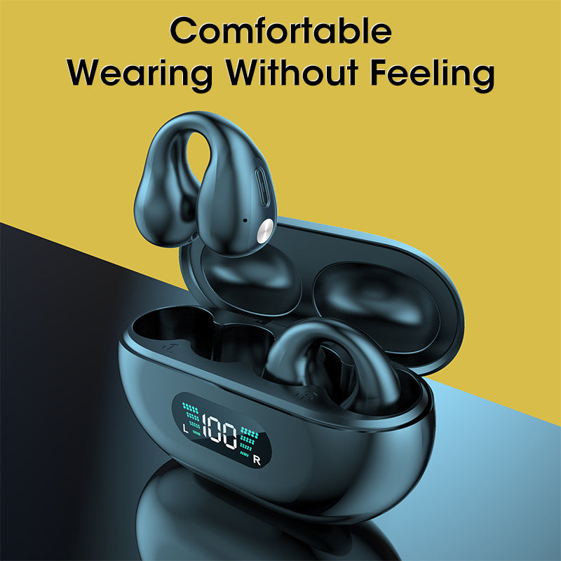 Wireless Bluetooth 5.3 Bone Conduction Sports Earbuds - Ear Clip