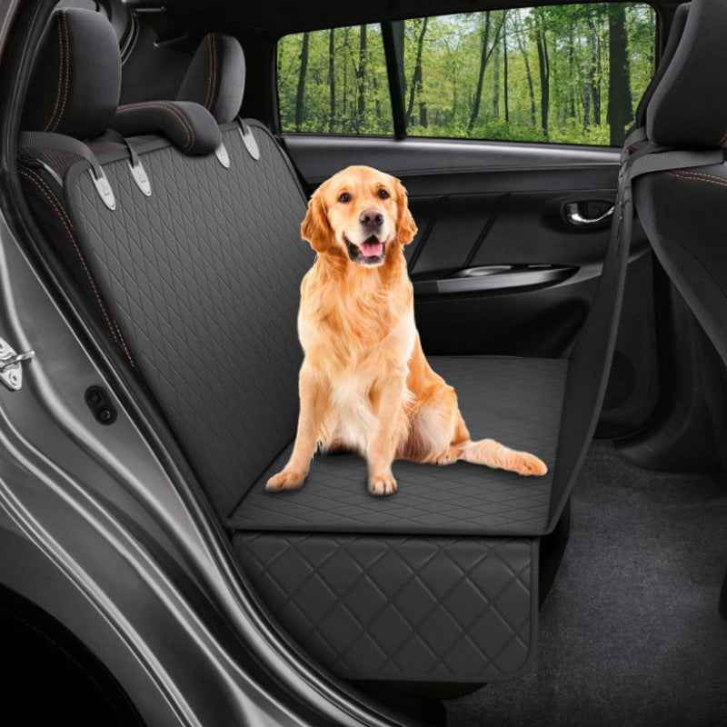 Dog Car Rear Seat Cover andSafety Protector With Seat Mat, Zipper And Pocket For Travel