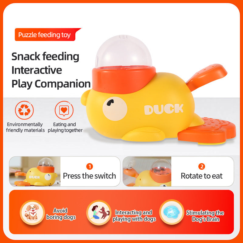 Cartoon Duck Design Anti-slip Interactive Dog Puzzle Feeder Pet Food Treat Dispenser Toys For Dog Training