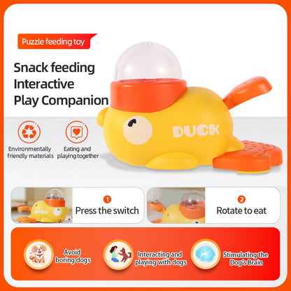 Cartoon Duck Design Anti-slip Interactive Dog Puzzle Feeder Pet Food Treat Dispenser Toys For Dog Training
