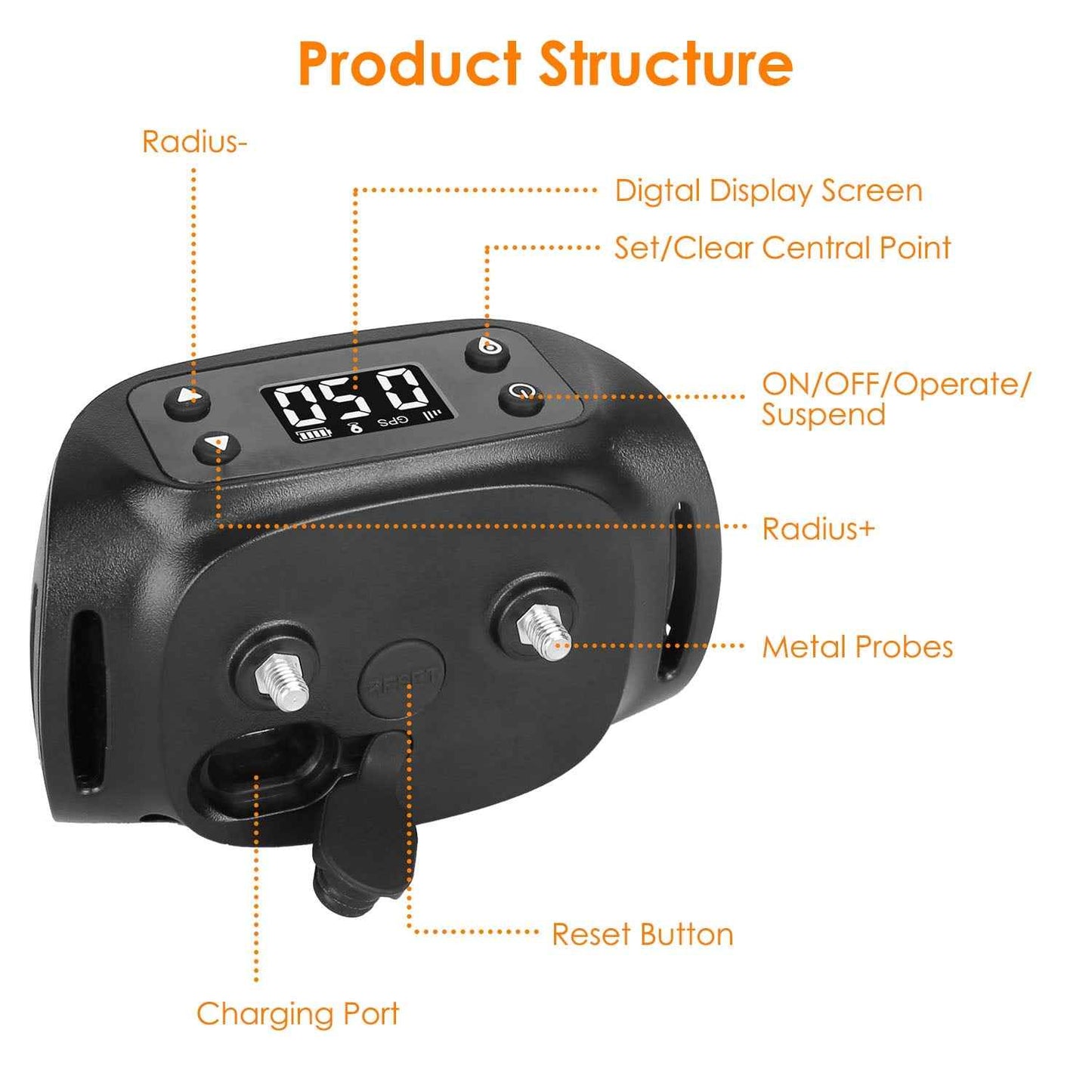 2 In 1 Waterproof Dog GPS Wireles, With 32-2887FT Radius, Fence Tracker Dog Collar