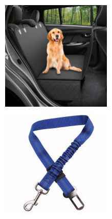Dog Car Rear Seat Cover andSafety Protector With Seat Mat, Zipper And Pocket For Travel