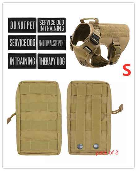 Military Tactical Dog Harness  Adjustable Pet Dog Back
