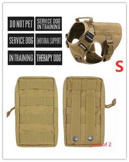 Military Tactical Dog Harness  Adjustable Pet Dog Back