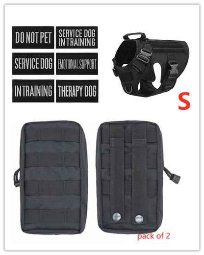 Military Tactical Dog Harness  Adjustable Pet Dog Back