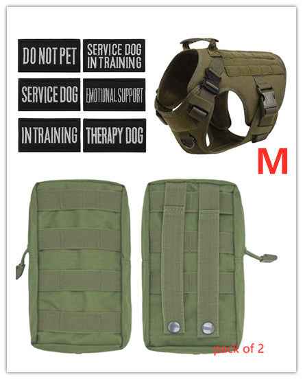 Military Tactical Dog Harness  Adjustable Pet Dog Back
