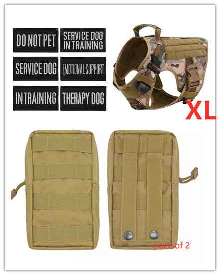 Military Tactical Dog Harness  Adjustable Pet Dog Back