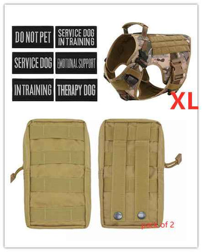 Military Tactical Dog Harness  Adjustable Pet Dog Back
