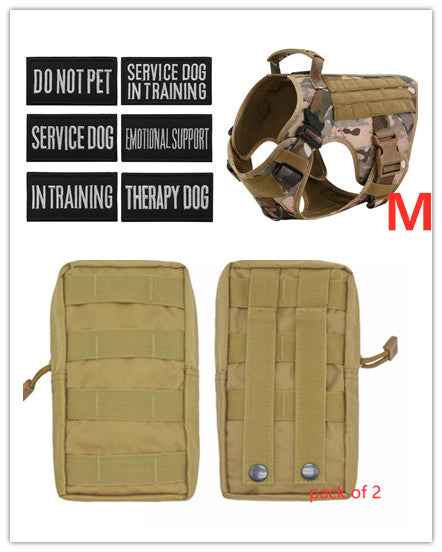 Military Tactical Dog Harness  Adjustable Pet Dog Back