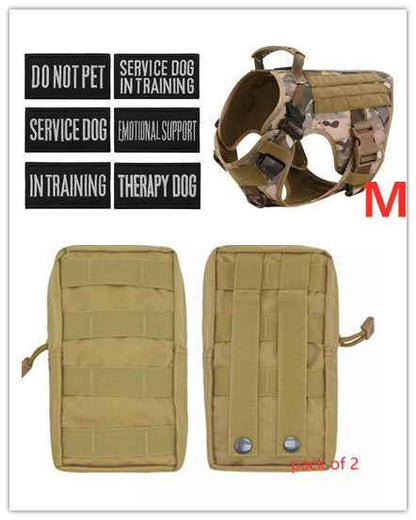 Military Tactical Dog Harness  Adjustable Pet Dog Back