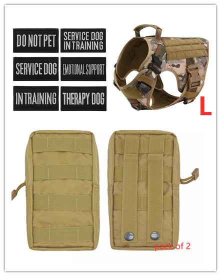 Military Tactical Dog Harness  Adjustable Pet Dog Back