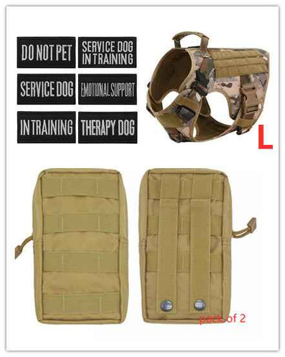 Military Tactical Dog Harness  Adjustable Pet Dog Back