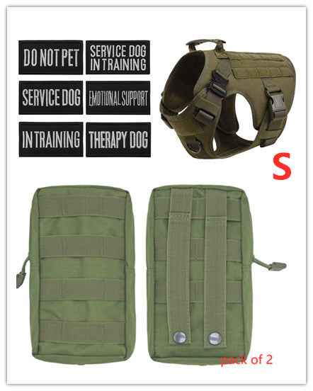 Military Tactical Dog Harness  Adjustable Pet Dog Back