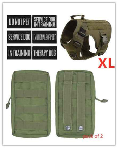 Military Tactical Dog Harness  Adjustable Pet Dog Back