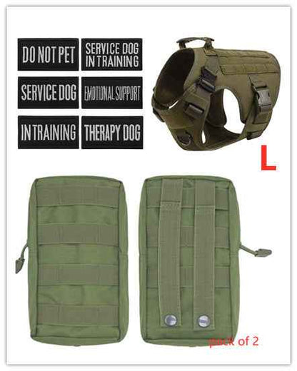 Military Tactical Dog Harness  Adjustable Pet Dog Back