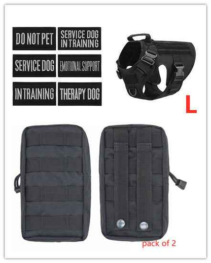 Military Tactical Dog Harness  Adjustable Pet Dog Back