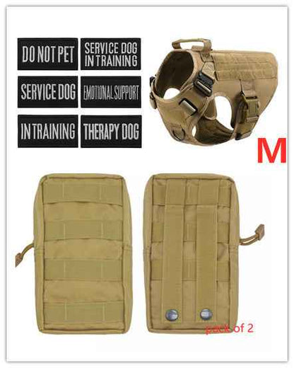 Military Tactical Dog Harness  Adjustable Pet Dog Back