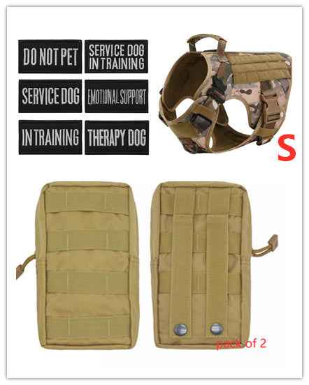 Military Tactical Dog Harness  Adjustable Pet Dog Back