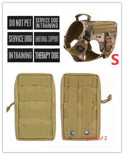 Military Tactical Dog Harness  Adjustable Pet Dog Back