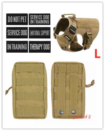 Military Tactical Dog Harness  Adjustable Pet Dog Back