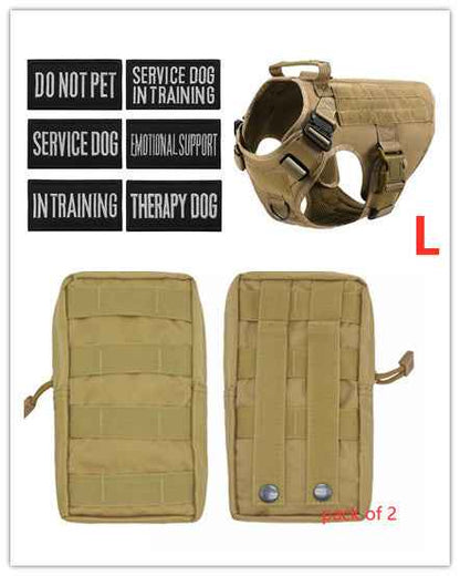 Military Tactical Dog Harness  Adjustable Pet Dog Back