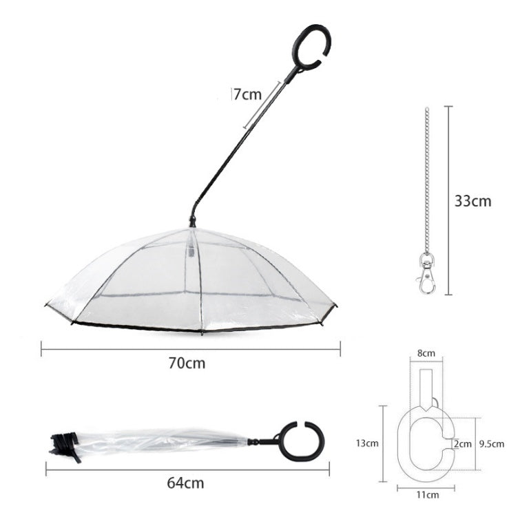 Adjustable Transparent Pet Umbrella for Dogs