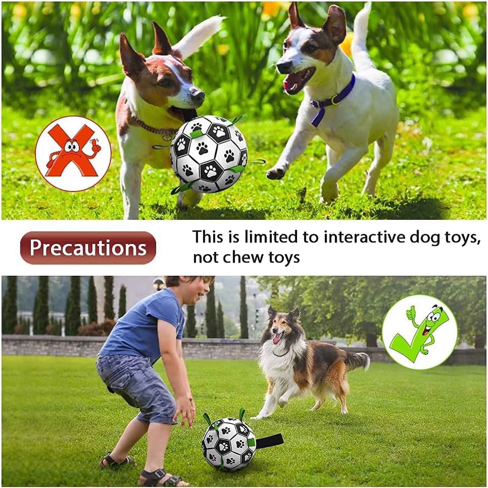 Interactive Dog Football Toy Soccer Ball Inflated Training Toy For Medium and Large Dogs Pet Supplies