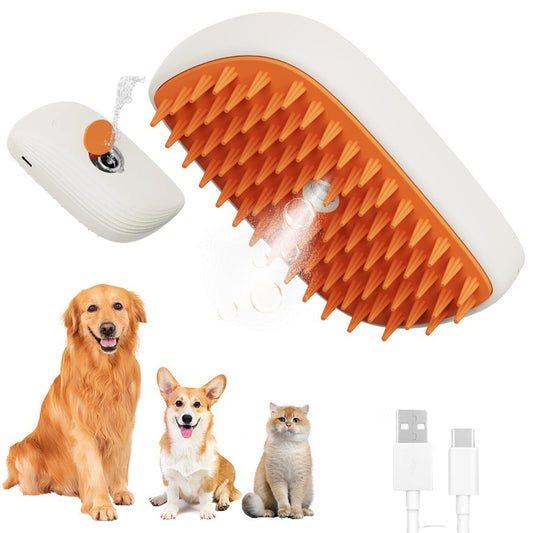 USB Rechargeable Pet Steam Brush, Spray/Steam  Massage Comb and Pet Grooming Tools