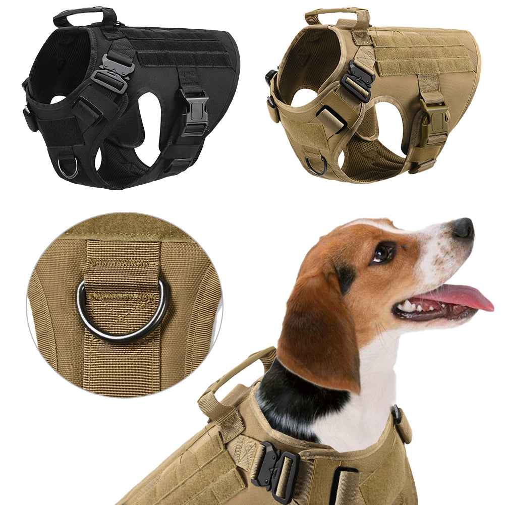 Military Tactical Dog Harness  Adjustable Pet Dog Back