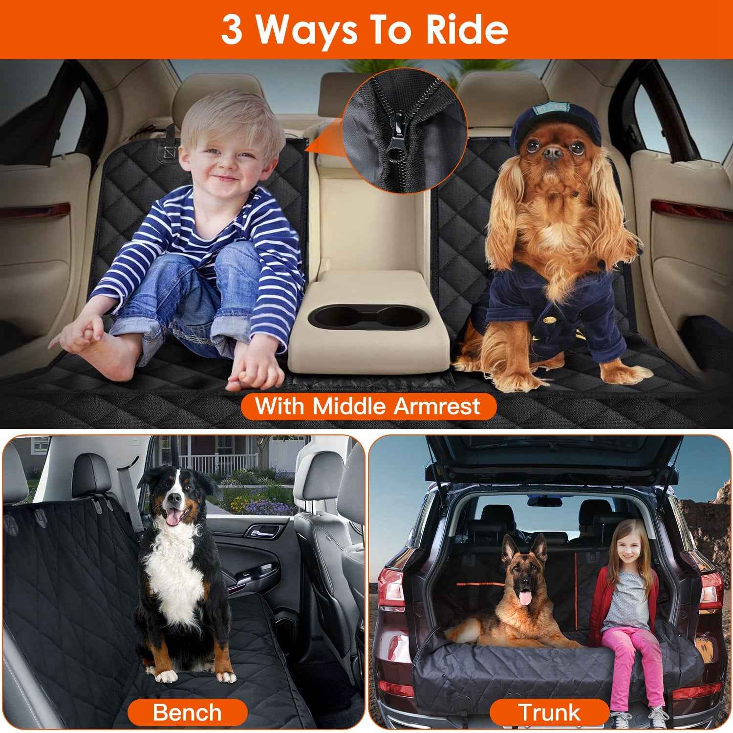 Dog Waterproof Scratchproof Car Truck SUV Rear Seat Protector