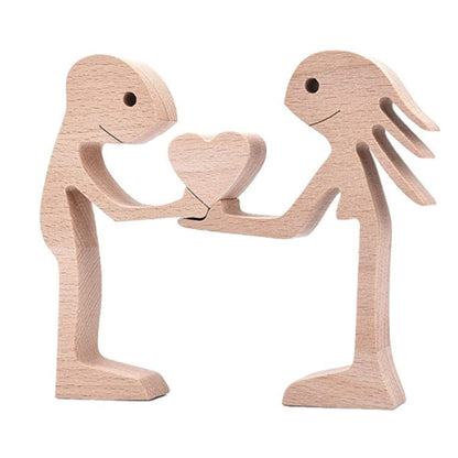 Handcrafted Wood Dog Sculpture | Man & Dog Home Decor Gift
