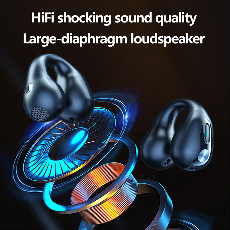 Wireless Bluetooth 5.3 Bone Conduction Sports Earbuds - Ear Clip