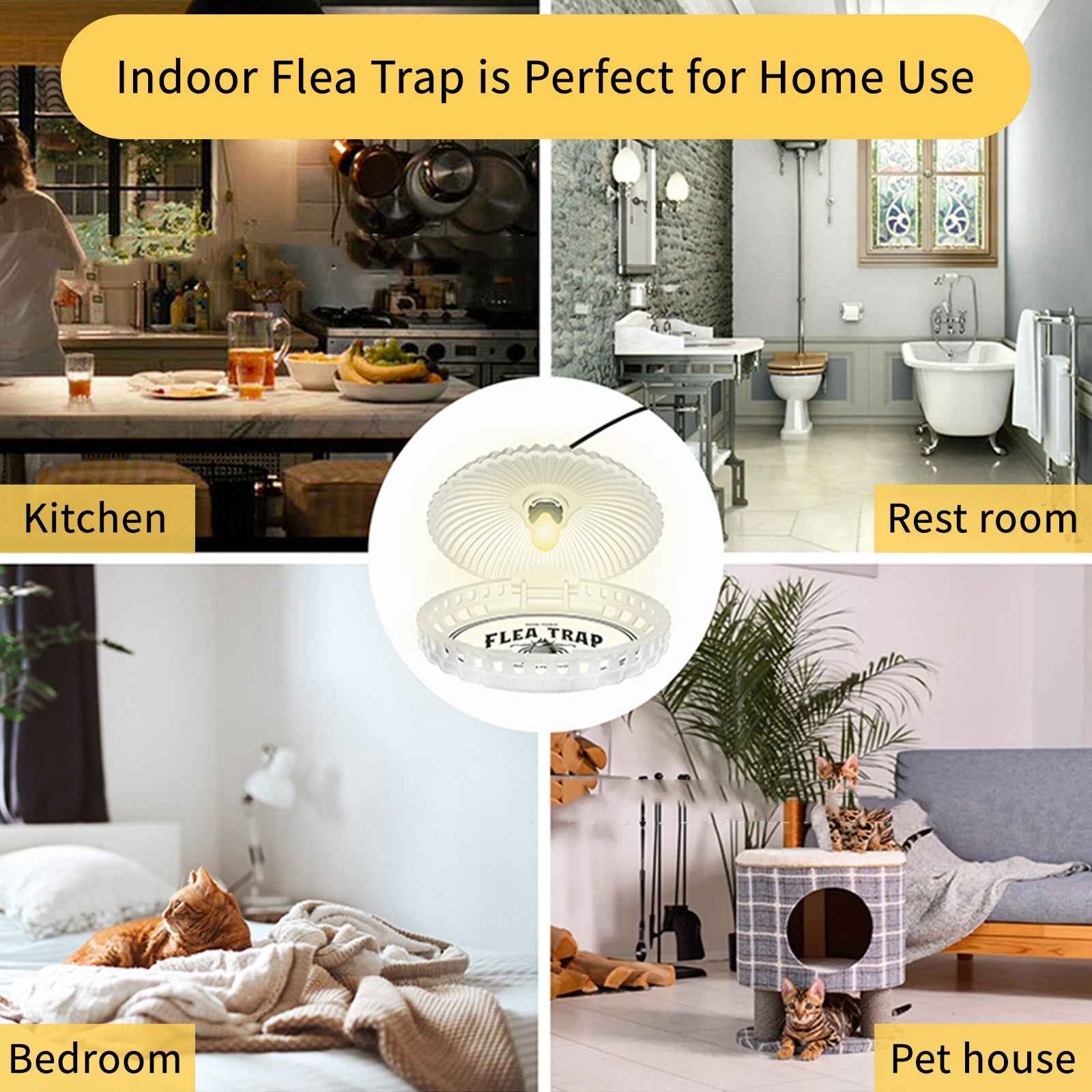 Pet Flea Trap Lamp | Shell Shape Indoor Flea Killer (2-Pack)