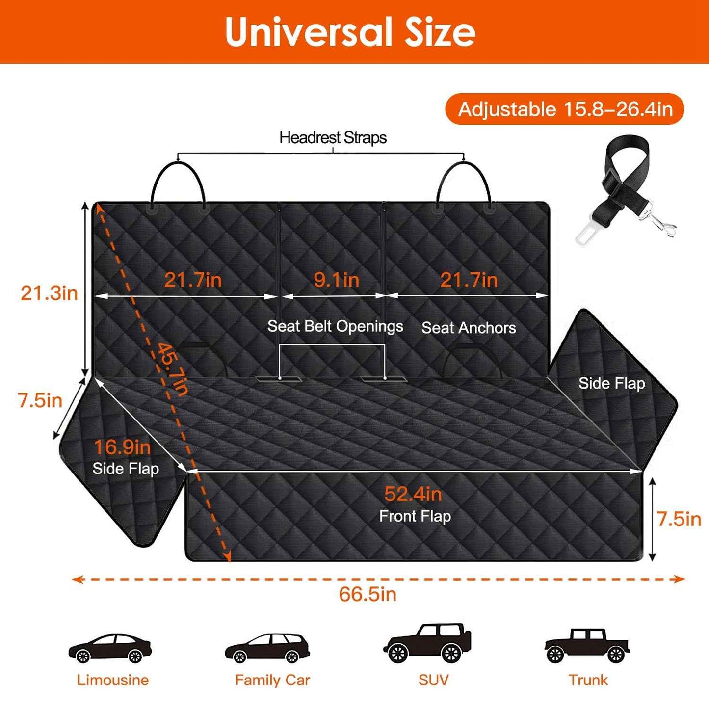 Dog Waterproof Scratchproof Car Truck SUV Rear Seat Protector
