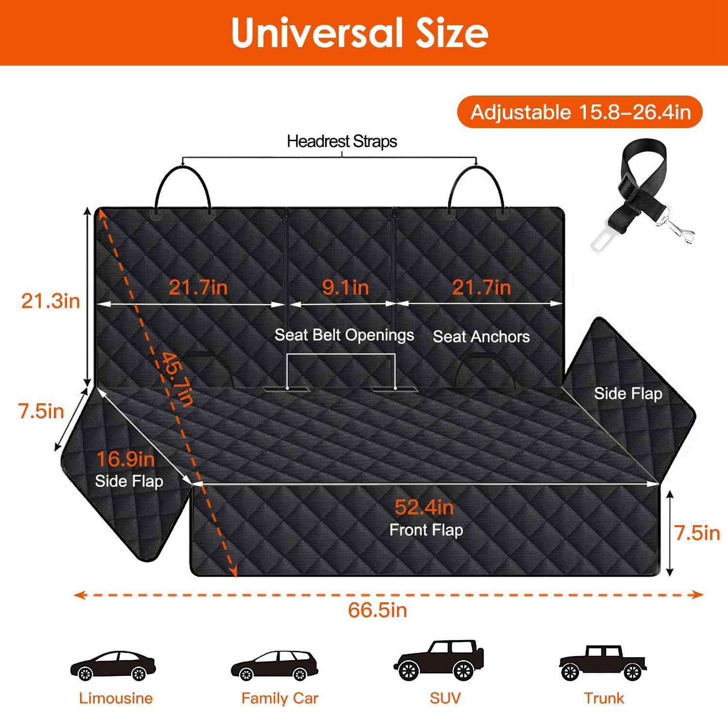 Dog Waterproof Scratchproof Car Truck SUV Rear Seat Protector