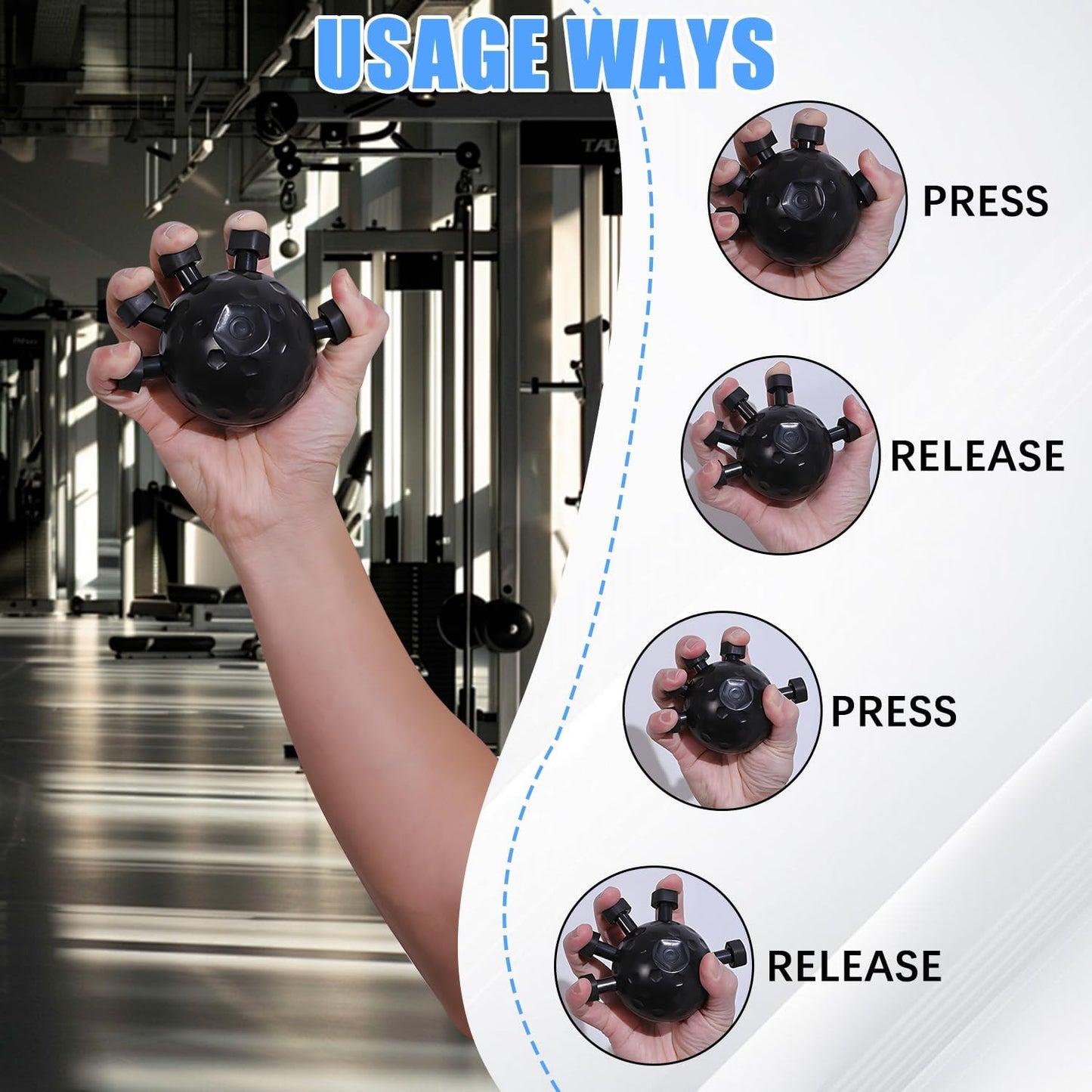 Adjustable Gym Finger, Hand, and Forearm Grip Strengthener