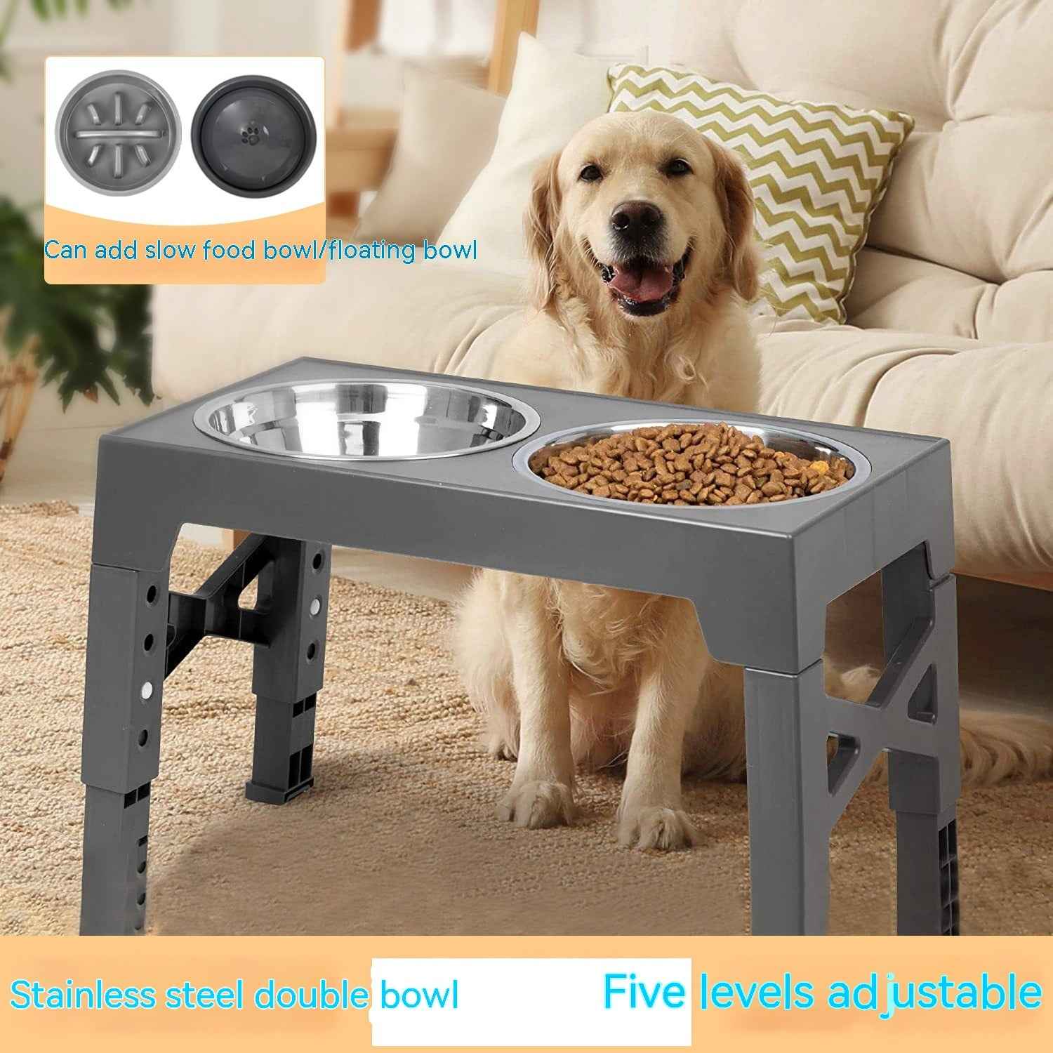 Elevated Dog Bowl - Raised Feeder for Neck Protection