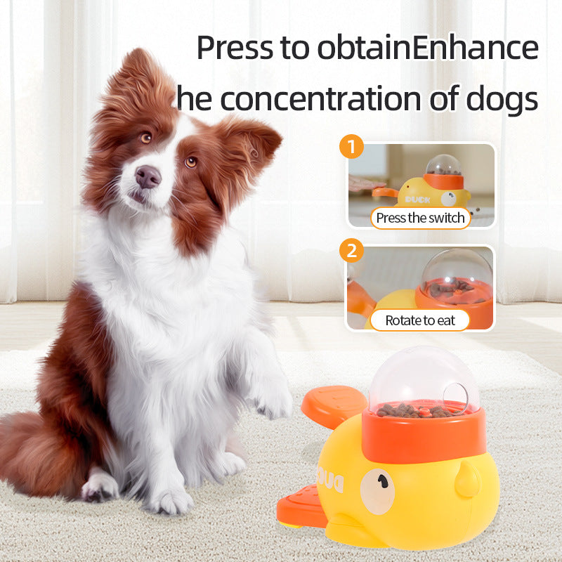 Cartoon Duck Design Anti-slip Interactive Dog Puzzle Feeder Pet Food Treat Dispenser Toys For Dog Training