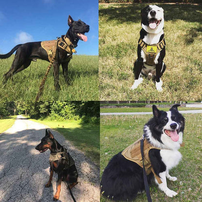 Military Tactical Dog Harness  Adjustable Pet Dog Back
