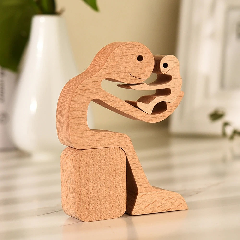 Handcrafted Wood Dog Sculpture | Man & Dog Home Decor Gift