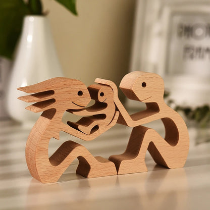 Handcrafted Wood Dog Sculpture | Man & Dog Home Decor Gift