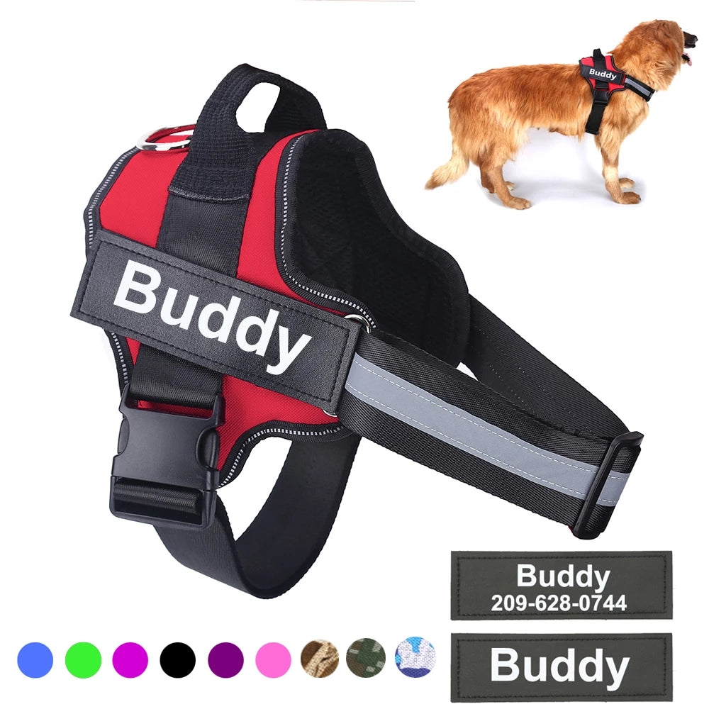 Custom Personalized Reflective Dog Vest Harness with Handle