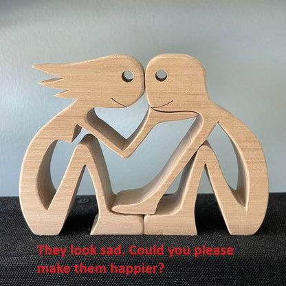 Handcrafted Wood Dog Sculpture | Man & Dog Home Decor Gift