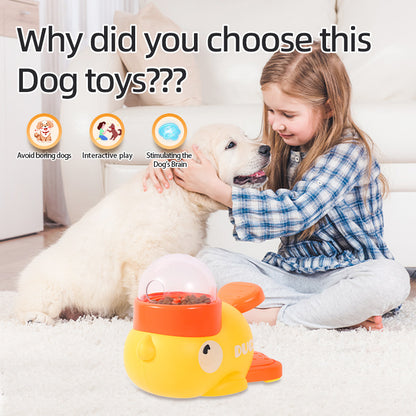 Cartoon Duck Design Anti-slip Interactive Dog Puzzle Feeder Pet Food Treat Dispenser Toys For Dog Training