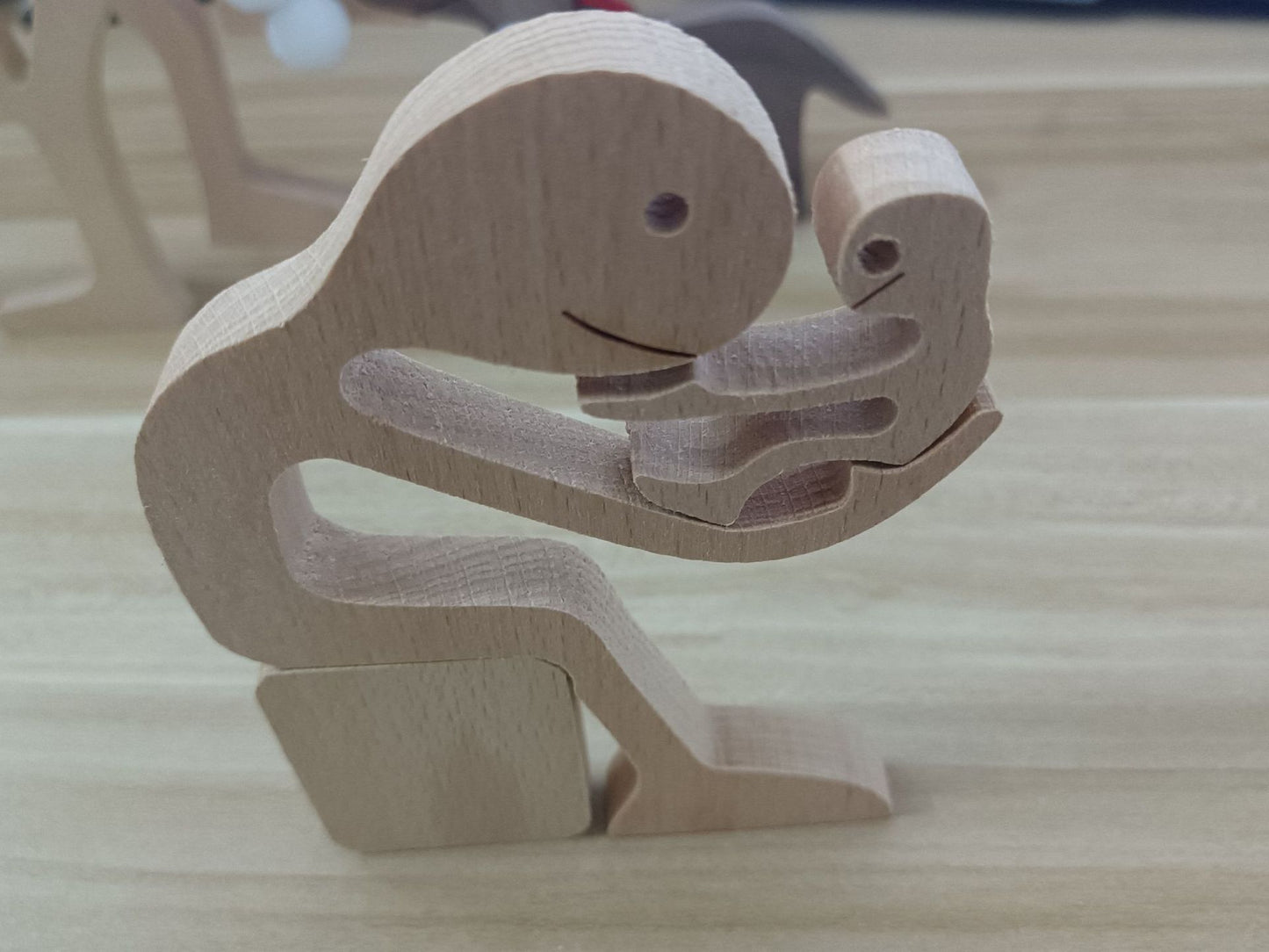 Handcrafted Wood Dog Sculpture | Man & Dog Home Decor Gift