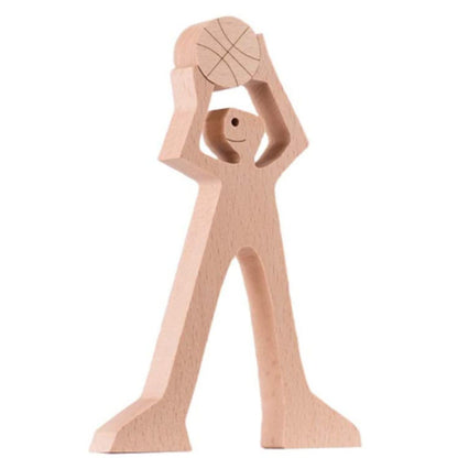 Handcrafted Wood Dog Sculpture | Man & Dog Home Decor Gift